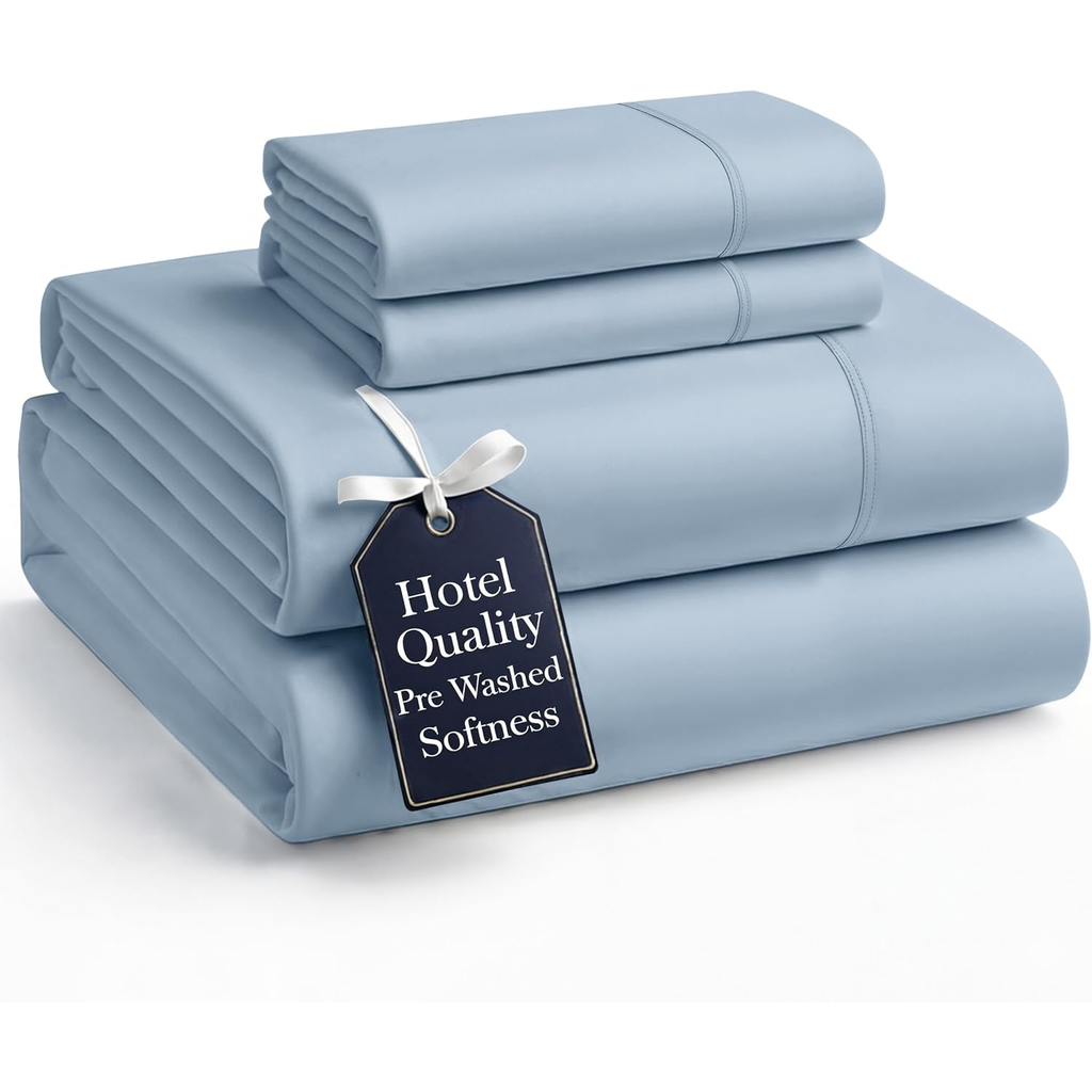 Casa Platino Queen Bed Sheets Set, Soft & Breathable Bedding for Queen Size Mattress, 4 Piece Set with Deep Pockets, ...