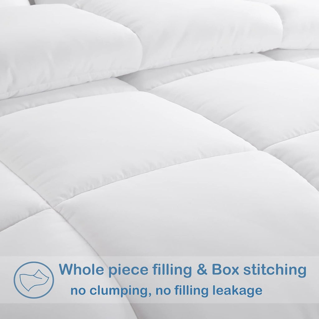 EASELAND Queen Size Down Alternative Comforter - Quilted Duvet Insert for All Seasons, Soft Lightweight with Corner T... - Image 3