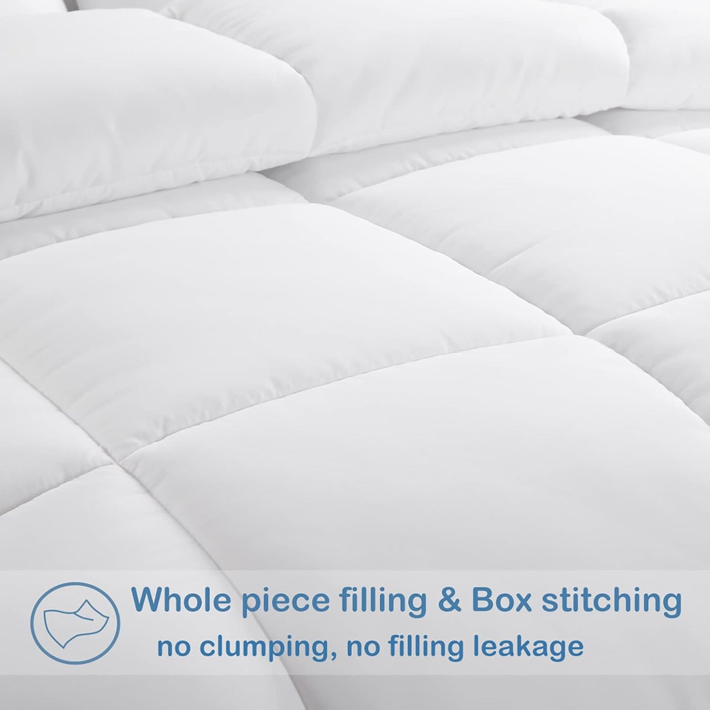 EASELAND Queen Size Down Alternative Comforter - Quilted Duvet Insert for All Seasons, Soft Lightweight with Corner T... - Image 3