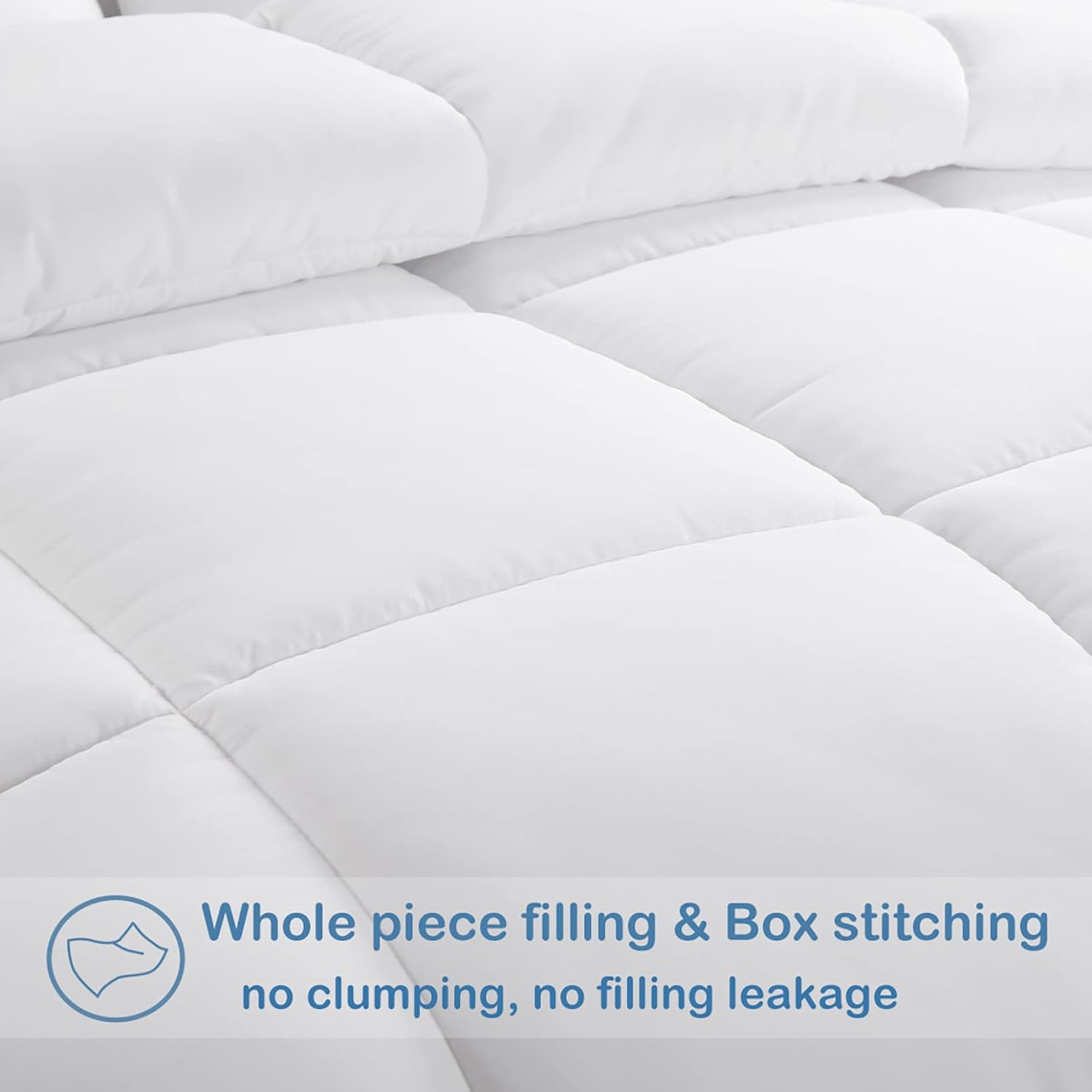 EASELAND Queen Size Down Alternative Comforter - Quilted Duvet Insert for All Seasons, Soft Lightweight with Corner T... - Image 3