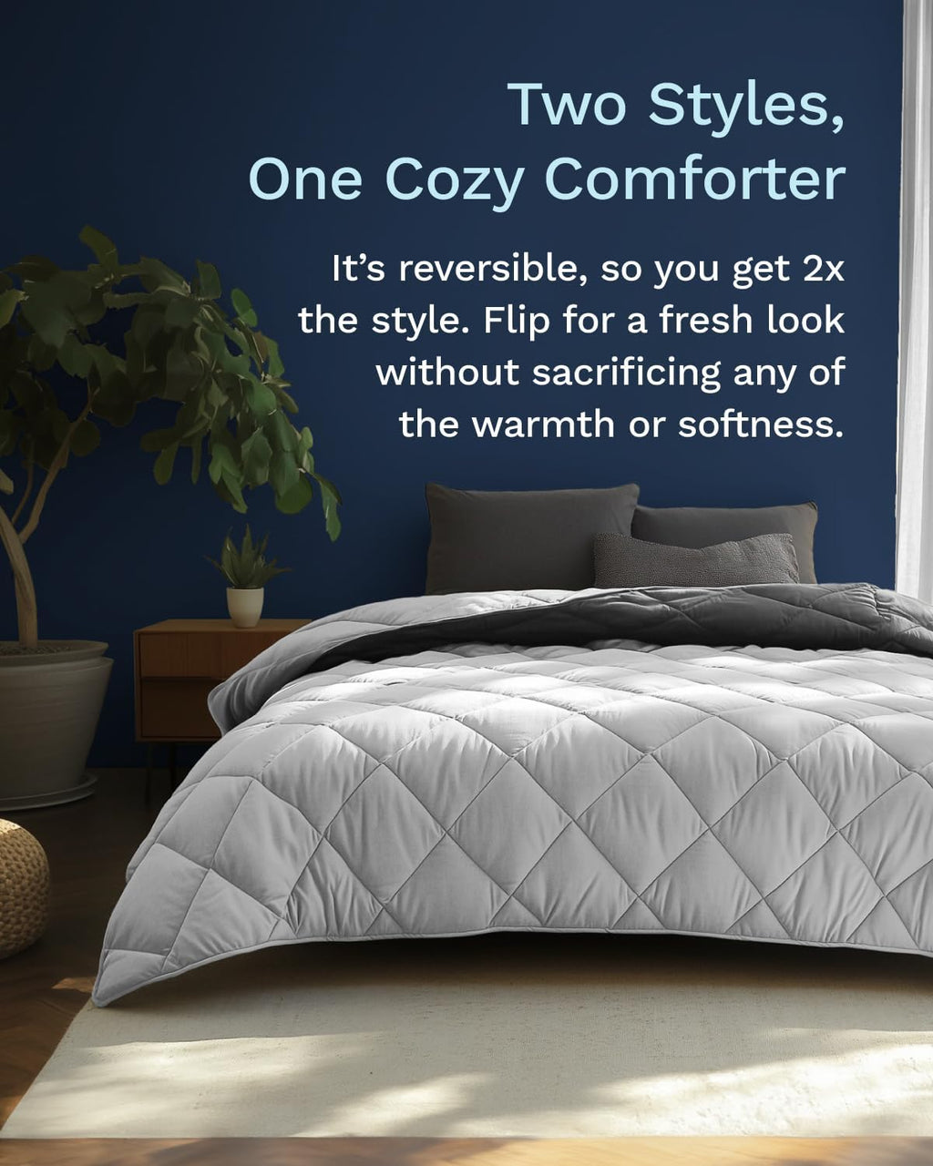 ViscoSoft Twin/Twin XL Down Alternative Comforter – All Season Cooling Breathable Microfiber Duvet Insert, Soft Quilt... - Image 2