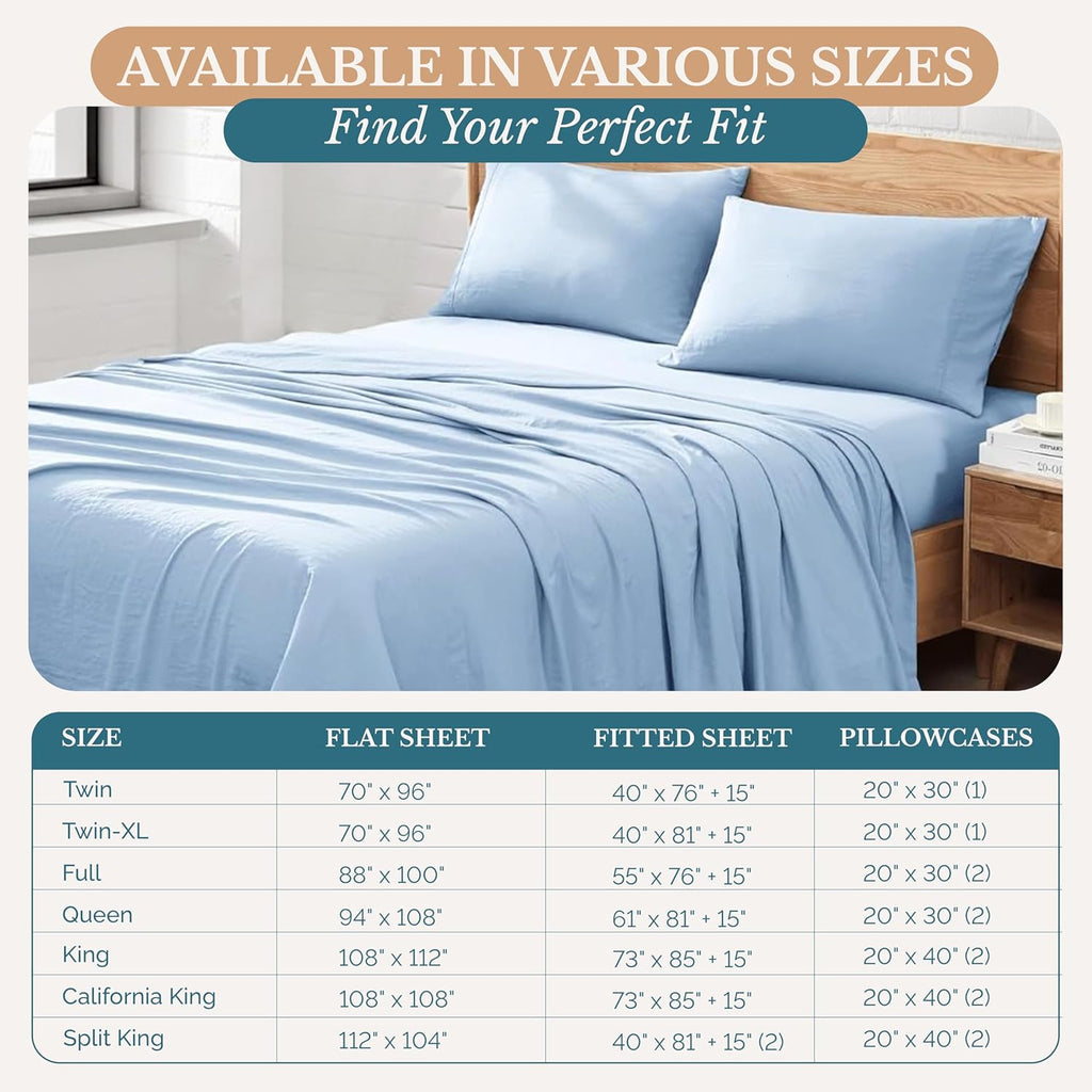 Casa Platino Queen Bed Sheets Set, Soft & Breathable Bedding for Queen Size Mattress, 4 Piece Set with Deep Pockets, ... - Image 6