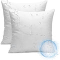 Outdoor Pillow Inserts 18x18 Pack of 2 - Water Resistant Square Throw Pillow Forms for Patio Furniture (White)