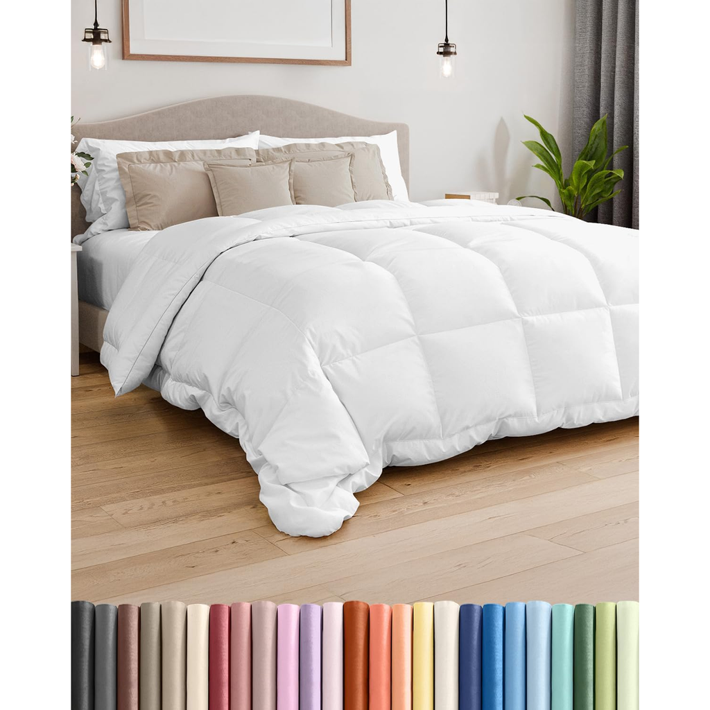 Full Size, White Alternative Down Comforter - Warm, Lightweight & Breathable Hotel Quality Bedding Set for Men, Women...