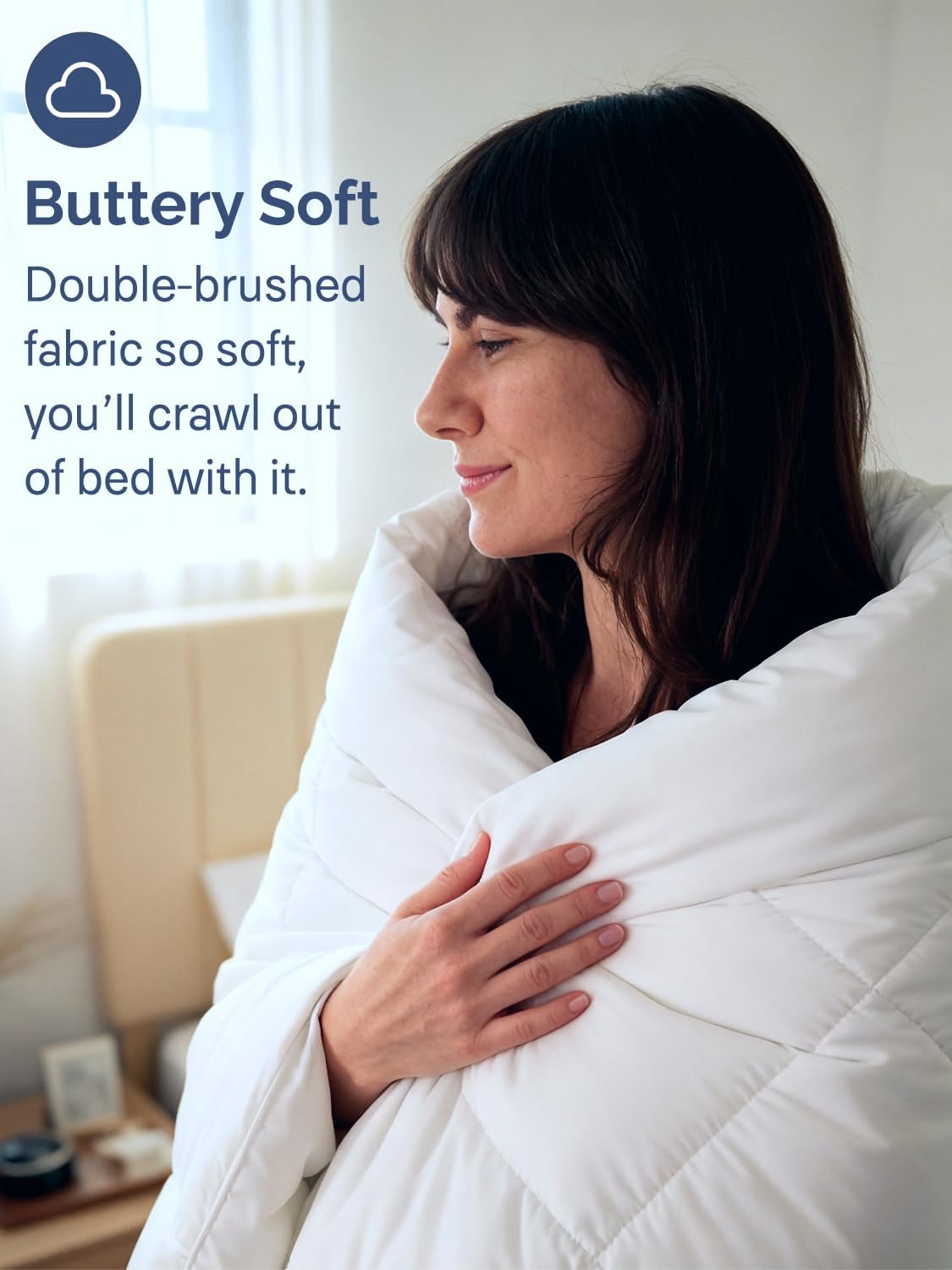 All Season King Size Down Alternative Quilted Comforter - Soft Duvet Insert with Corner Tabs - Machine Washable (King, White)